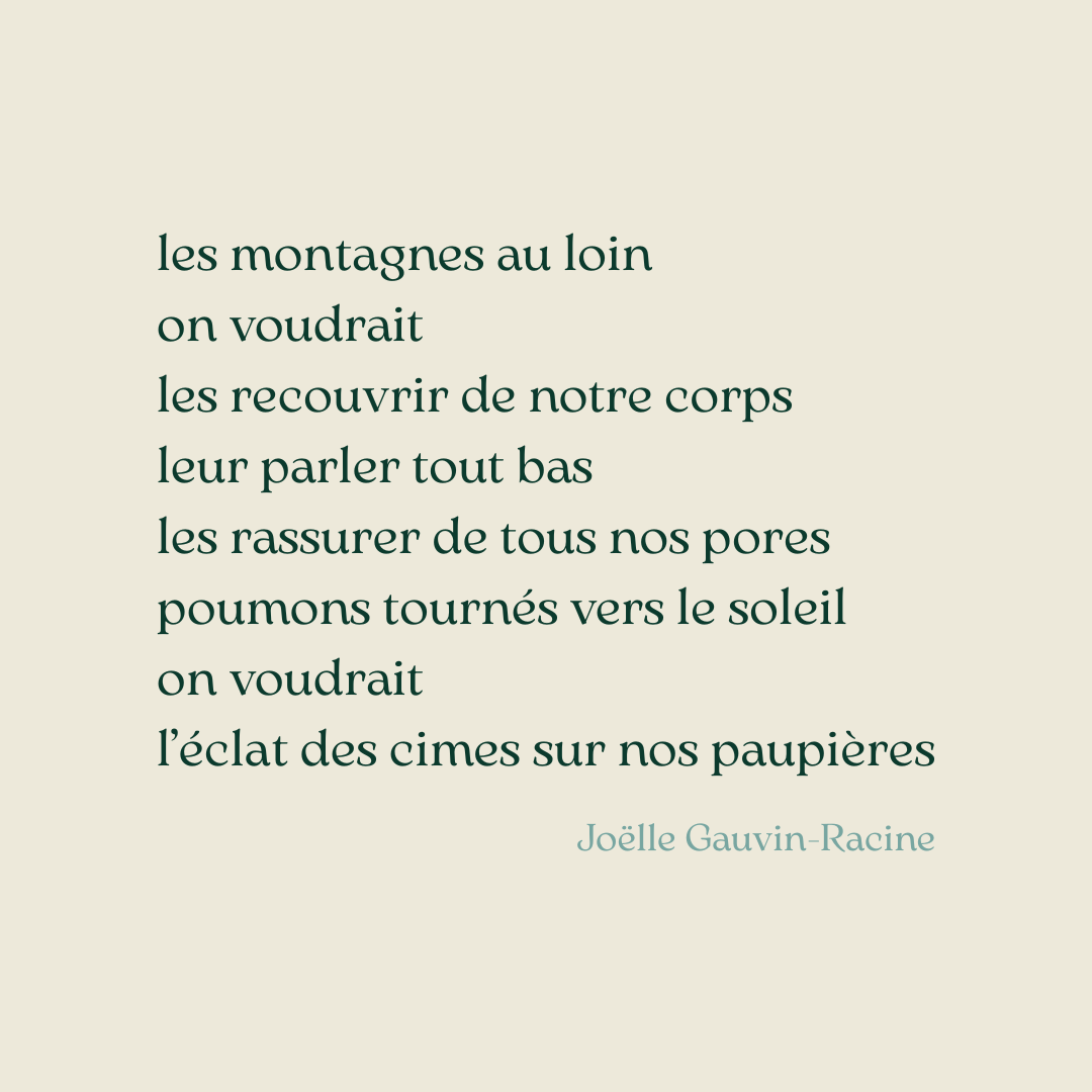 Poème de Joëlle Gauvin-Racine